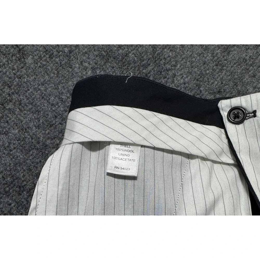 Banana Republic Men's Pinstripe Dress Pants 32x30 Charcoal Gray 100% Wool Luxury